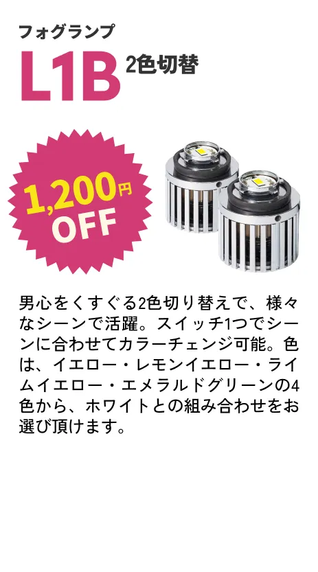 L1B2色切り替えフォグ 1200円OFF
