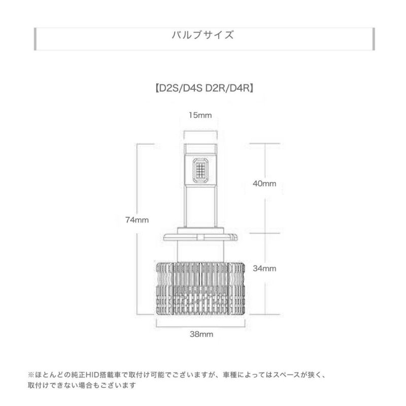 Dシリーズ LEDヘッドライト D2S/D2R & D4S/D4R専用 12200lm 6500K 