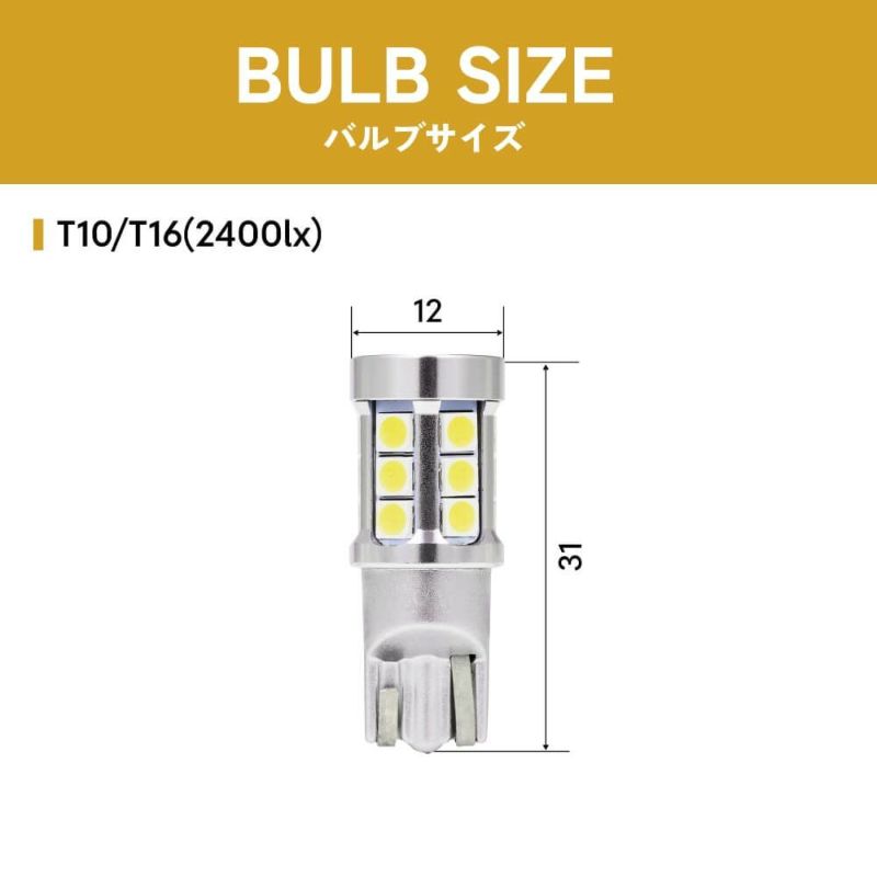 楽天市場】爆光LED T10/T15/T16 10SMD ポジション球 スモール球