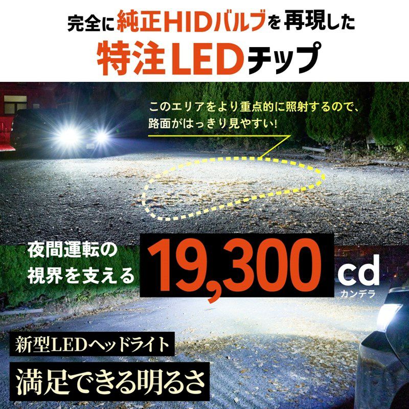 HID屋 LED ヘッドライト D2S D2R D4S D4R DSシリーズ 19300cd(カンデラ 