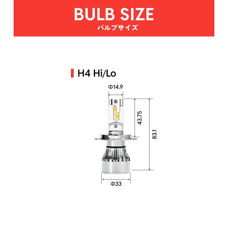 HID屋 H4 LED ヘッドライト ハロゲン 電球色 28500cd 12V Amazon | HID屋 H4 LED ヘッドライト 爆光 ハロゲン 電球色 車検